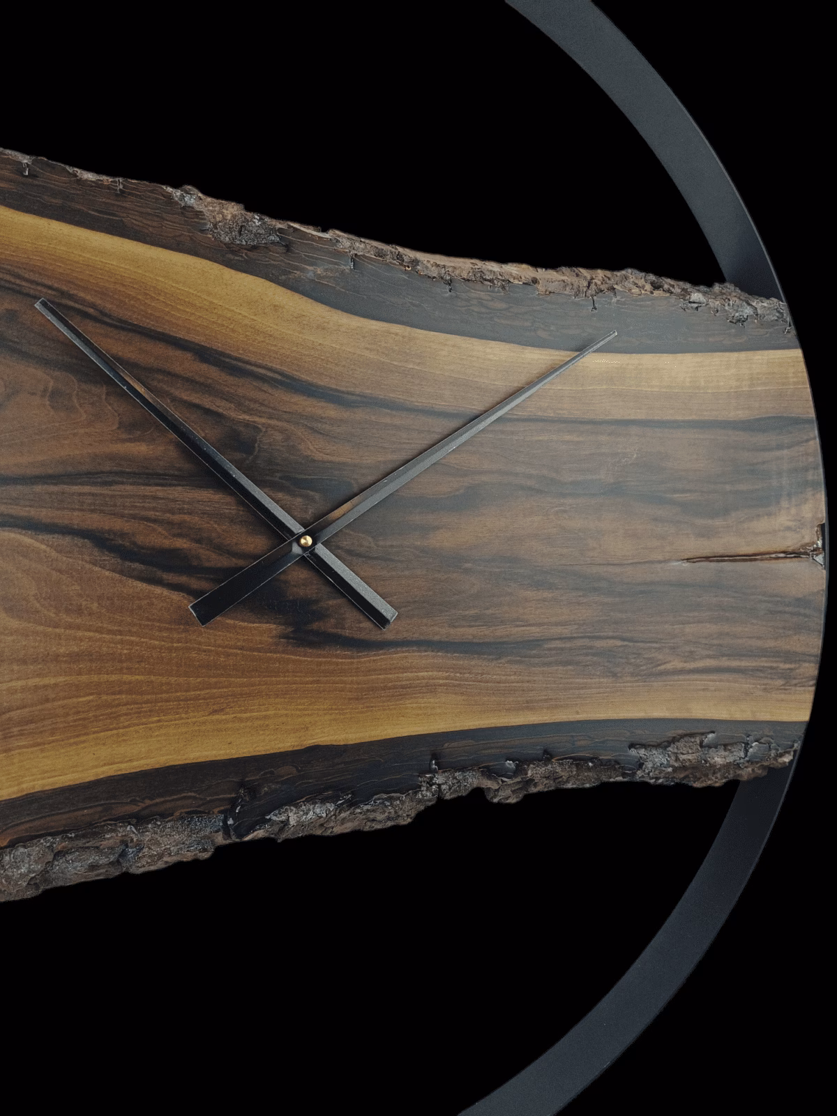 VANLØES natural wood - klok ∅80 - walnoot MAT - Afbeelding 4