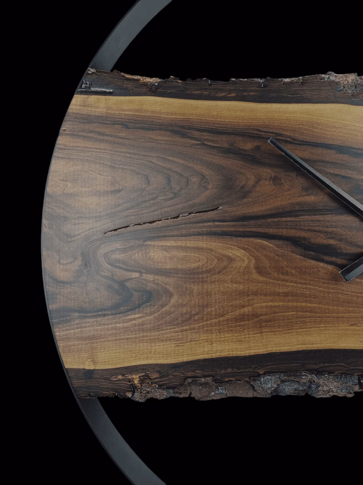 VANLØES natural wood - klok ∅80 - walnoot MAT - Afbeelding 3