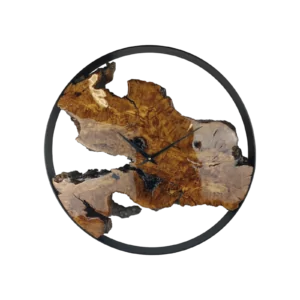 VANLØES – Natural wood – Wandklok olijfhout ∅60